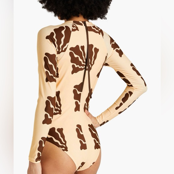 New Abysse x Free People Ama Coral XL Ivory Long Sleeve 1-Pc High Neck Surf Suit - Picture 5 of 13